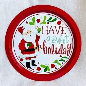 Christmas Platter Tray 12" Celebrate It Tin Have a Sweet Holiday Cookie Plate G